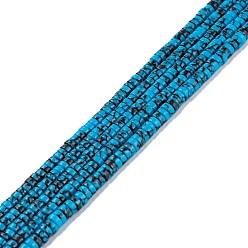 Deep Sky Blue Synthetic Turquoise Beads Strands, Dyed, Heishi Beads, Flat Round/Disc, Deep Sky Blue, 4x1mm, Hole: 1mm, 15.24~16.06 inch(38.7~40.8cm)