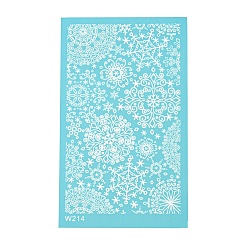 Copo de nieve Plantilla de serigrafía de poliéster reutilizable, para pintar sobre madera, tela de camiseta de decoración de bricolaje, copo de nieve, 15x9 cm