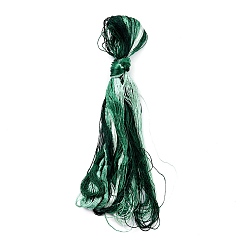 Vert Foncé Vrais fils à broder en soie, chaîne de bracelets d'amitié, 8 couleurs, dégradé de couleur, vert foncé, 1mm, 20 m / bundle, 8 bundles / set