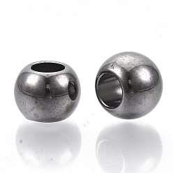 Bronze Ccb perles en plastique, Perles avec un grand trou   , rondelle, gris anthracite, 11x9mm, trou: 5.5 mm, environ 770 pcs / 500 g