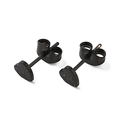 Electrophoresis Black 304 серьги-гвоздики из нержавеющей стали для женщин, электрофорез черный, 5x5 мм, штифты : 0.8 мм
