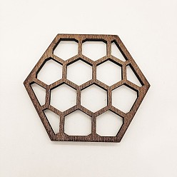Шестиугольник Деревянные коврики для чашек, сотовая подставка, шестиугольник, 120x120 мм