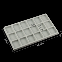 Gray PE and Flocking Bead Design Boards, DIY Beading Jewelry Making Tray, Rectangle, Gray, 34.5x20x1.5cm