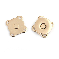 Light Gold Zinc Alloy Purse Snap Clasps, Magnetic Clasps, Closure for Purse Handbag, Light Gold, 1.4x1.4x0.4cm