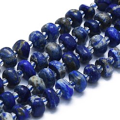 Lapis Lazuli Natural Lapis Lazuli Beads Strands, Chips, 7~8x7~8x3~5mm, Hole: 1mm, about 60pcs/strand, 15.35''(39cm)