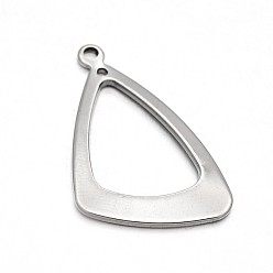 Stainless Steel Color Triangle Ring 304 Stainless Steel Pendants, Stainless Steel Color, 33x22x1.5mm, Hole: 2mm