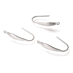 Stainless Steel Color 316 Surgical Stainless Steel Earring Hooks, with Vertical Loop, Ear Wire, Stainless Steel Color, 20.5x4.5mm, Hole: 1.2mm