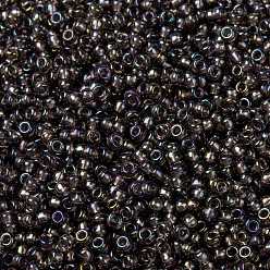 (RR1836) Sparkling Lined Smoky Amethyst AB MIYUKI Round Rocailles Beads, Japanese Seed Beads, (RR1836) Sparkling Lined Smoky Amethyst AB, 8/0, 3mm, Hole: 1mm, about 2111~2277pcs/50g