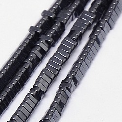 Black Plated Electroplate Non-magnetic Synthetic Hematite Beads Strands, Triangle, Grade A, Black Plated, 3x3x1mm, Hole: 1mm, about 400pcs/strand, 16 inch