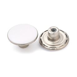 White Alloy Button Pins for Jeans, Nautical Buttons, Garment Accessories, White, 17mm