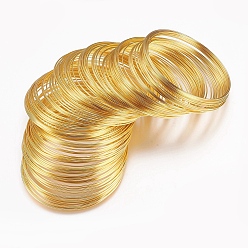 Golden Steel Memory Wire, Bracelets Making, Nickel Free, Golden, 18 Gauge, 1mm, 60mm inner diameter, 750 circles/1000g
