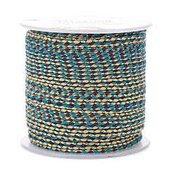 Bleu Cordon en polycoton à plusieurs épaisseurs, corde de coton macramé faite à la main, de fils d'or, pour les tentures murales en ficelle cintre pour plantes, tricot de ficelle de bricolage, bleu, 4mm, environ 1.5 yards (21.8m)/rouleau