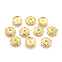Golden Tibetan Style Alloy Bead Caps, Lead Free and Cadmium Free, Golden, 13x2.5mm, Hole: 2.5mm