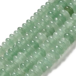 Зеленый Авантюрин Естественный зеленый авантюрин бисер нитей, блюдце бусины, рондель, 6.5x3 мм, отверстие : 1 мм, около 118~119 шт / нитка, 15.35'' (39 см)
