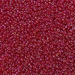 (RR298) Rubis Transparent AB Perles rocailles miyuki rondes, perles de rocaille japonais, 11/0, (rr 298) rubis transparent ab, 2x1.3mm, trou: 0.8 mm, environ 5500 pcs / 50 g