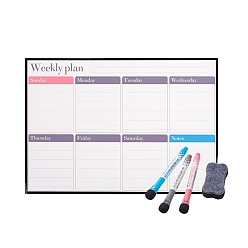Mixed Color Magnetic Dry Erase Weekly Calendar for Fridge, with Fine Tip Markers and Large Eraser with Magnets, Monthly Whiteboard, Mixed Color, 29.8x42x0.05cm