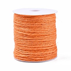 Coralino Cordón de yute de color, cuerda de yute, hilo de yute, 3 -ply, para la fabricación de la joyería, coral, 2 mm, aproximadamente 109.36 yardas (100 m) / rollo
