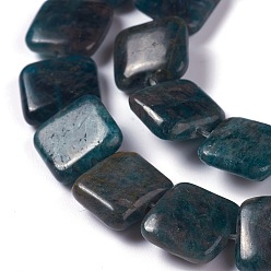 Apatite Natural Apatite Beads Strands, Square, 12x12x4.5~5mm, Hole: 0.8mm, about 33pcs/strand, 15.75 inch(40cm)