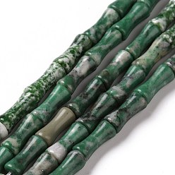 Other Jasper Natural Tree Agate Beads Strands, Column Bamboo Shape, 12x4~5mm, Hole: 1mm, about 34pcs/strand, 15.71~ 15.79 inch(39.9~40.1cm)