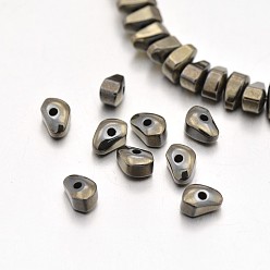 Antique Bronze Plated Nuggets Non-magnetic Synthetic Hematite Beads Strands, Imitation Pyrite, Antique Bronze Plated, 6x4x3mm, Hole: 0.8mm, about 135pcs/strand, 15.3 inch