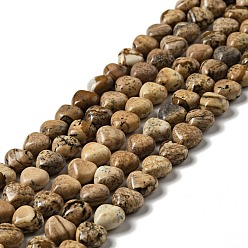 Jaspe Image Image Naturel jaspe perles brins, cœur, 8~8.5x8~9x5mm, Trou: 1mm, Environ 50~51 pcs/chapelet, 15.55~15.75'' (39.5~40 cm)
