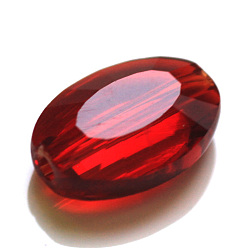 Dark Red Imitation Austrian Crystal Beads, Grade AAA, Faceted, Oval, Dark Red, 11.5x8x4mm, Hole: 0.9~1mm