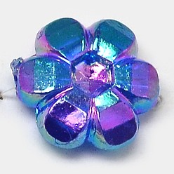 Medium Blue Eco-Friendly Transparent Acrylic Beads, Rice, AB Color, Medium Blue, 6x3mm, Hole: 1mm, about 19500pcs/500g