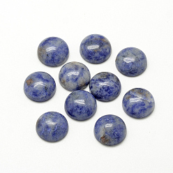 Punto Piedra Azul Cabujones de jaspe de punto azul natural, media vuelta / cúpula, 8x4 mm