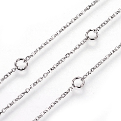 Stainless Steel Color 304 Stainless Steel Necklace, Cable Chains, with Lobster Clasps, Stainless Steel Color, 18.5 inch(47cm), 1mm, Jump Ring: 4x0.5mm