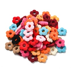 Mixed Color Flocky Acrylic Bead Frames, Flower, Mixed Color, 19.5x19x5mm, Hole: 1.2mm