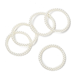 Blanc Anneaux de liaison en perles d'imitation acrylique, rond, blanc, 50x5mm, diamètre intérieur: 40 mm, environ 108 pcs / sachet 