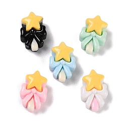 Star Opaque Reisn Cabochons, Mixed Color, Fairy Wand, Star, 14x9.5x6mm