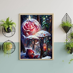 Colorful Rose Flower Pattern Fancy Theme DIY Diamond Painting Kit, Including Resin Rhinestone Bag, Diamond Sticky Pen, Tray Plate and Glue Clay, Colorful, 400x300mm