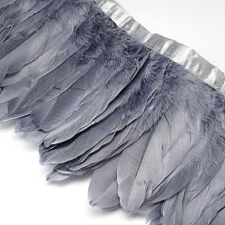 Gainsboro Fashion Goose Feather Cloth Strand Costume Accessories, Gainsboro, 100~180x38~62mm, about 2m/bag