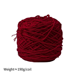 Rojo Oscuro Hilo de algodón con leche de 190g y 8capas para alfombras con mechones, hilo amigurumi, hilo de ganchillo, para suéter sombrero calcetines mantas de bebé, de color rojo oscuro, 5 mm