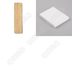 Wheat BENECREAT 24Pcs Blank Bamboo Bookmark, Unfinished Wood Hanging Tags, for Engraving, Painting, Rectangle, Wheat, 200x30x2mm, Hole: 3.5mm