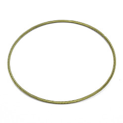 Olive Drab Spring Bracelets, Minimalist Bracelets, Steel French Wire Gimp Wire, for Stackable Wearing, Olive Drab, 12 Gauge, 1.6~1.9mm, Inner Diameter: 58.5mm