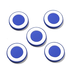 Azul Abalorios de acrílico opacos, con esmalte, plano y redondo, azul, 24.5x4.5 mm, agujero: 1.6 mm
