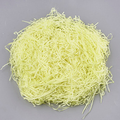 Yellow Decorative Raffia Tissue Scraps Paper Packing Material, For Gift Filler, Yellow, 2~4mm, about 20g/bag