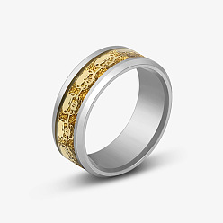 Золотистый Кольца на палец с черепом из нержавеющей стали, готические панк-украшения для мужчин и женщин, золотые, размер США 10 (19.8 мм)