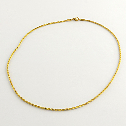 Oro 304 collares de cadena de la cuerda de acero inoxidable, dorado, 20.4 pulgada (51.8 cm)