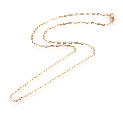 Oro 304 cadenas de cable de acero inoxidable collares, con cierre de langosta, dorado, 19.69 pulgada (50 cm), 1.8x0.4 mm, link: 3.5x1.7x0.4 mm