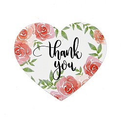 Green Coated Paper Thank You Greeting Card, Heart with Word Thank You Pattern, for Thanksgiving Day, Green, 60x70x0.3mm, Hole: 4mm, 30pcs/bag