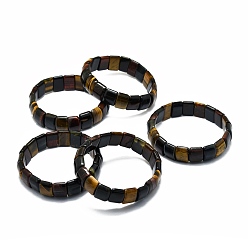 Œil De Tigre Bracelet extensible rectangle en perles d'oeil de tigre naturel, bijoux en pierres précieuses pour femmes, diamètre intérieur: 2-1/8~2-1/4 pouce (5.5~5.7 cm)