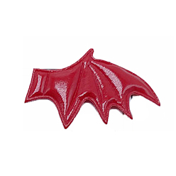 Rouge Foncé Accessoires d'ornement ailes maléfiques en simili cuir, pour les accessoires de cheveux bricolage, vêtements à thème halloween, droite, rouge foncé, 35x60mm
