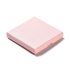 Pink Cajas de sistema de la joyería de cartón, con la esponja en el interior, plaza, rosa, 9.05~9.1x9.1~9.15 ~ x 1.5~1.6 cm