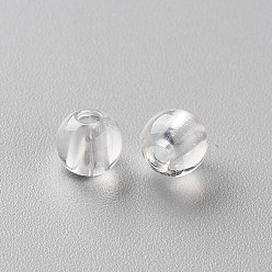 Clair Perles acryliques transparentes, ronde, clair, 6x5mm, Trou: 1.8mm, environ4400 pcs / 500 g