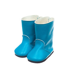 Deep Sky Blue PU Leather Doll Rainshoes, Fit 18 Inch Girl Doll Accessories, Doll Making Supples, Deep Sky Blue, 70x40x80mm