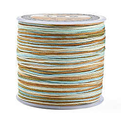 Aquamarine Nylon Thread, Segment Dyed Chinese Knotting Cord, Nylon String for Beading Jewelry Making, Aquamarine, 0.8mm, about 109.36 Yards(100m)/Roll