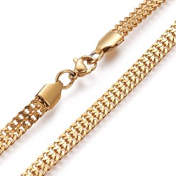 Золотой 304 из нержавеющей стали Снаряженная цепи ожерелья, с карабин-лобстерами , золотые, 23.8 дюйм (60.5 см)